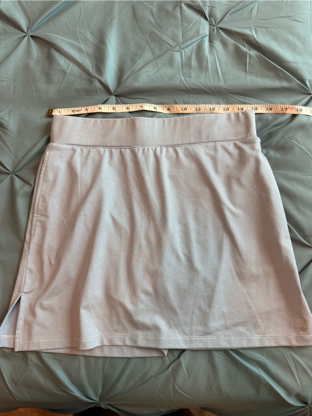 Izod Golf Light Blue & White Striped Golf Skort